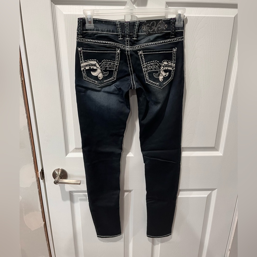 🟣Hydraulic Black Skinny Jeans with White Stitching